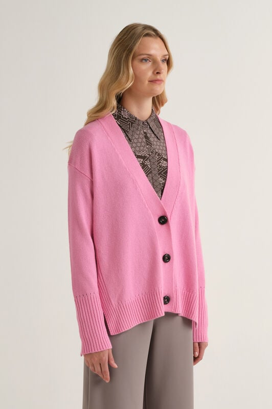 Maliparmi CARDIGAN CASHMERE MERINOS Rosa Peonia JN371674315 Maliparmi CARDIGAN CASHMERE MERINOS Rosa Peonia JN371674315