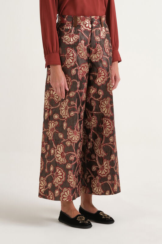 Maliparmi GILDED GARDEN TROUSER Burgundy JH804050680 Maliparmi GILDED GARDEN TROUSER Burgundy JH804050680