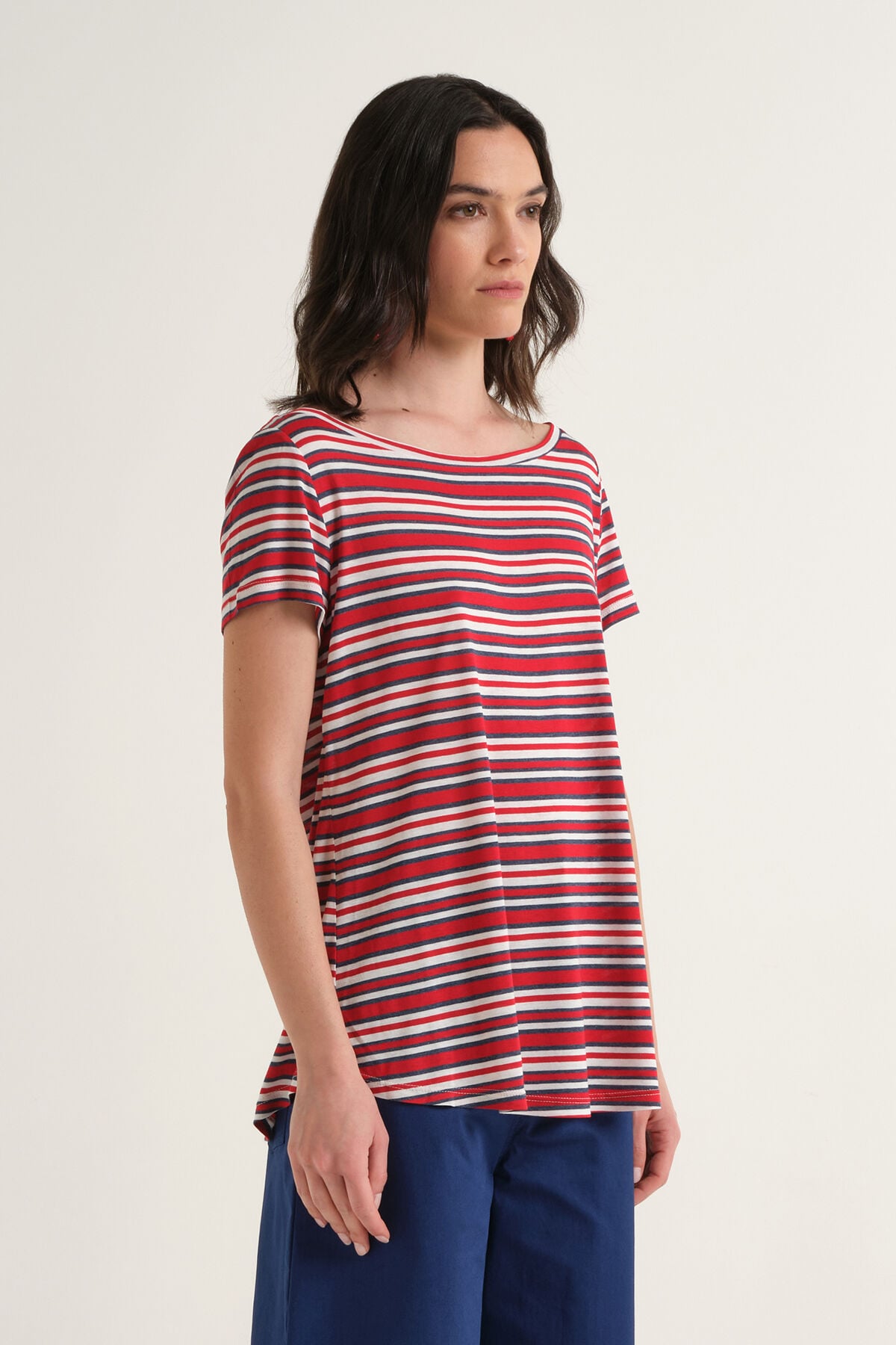 Malìparmi SUMMER STRIPES T-SHIRT Light Blue JK028170676 Malìparmi SUMMER STRIPES T-SHIRT Light Blue JK028170676