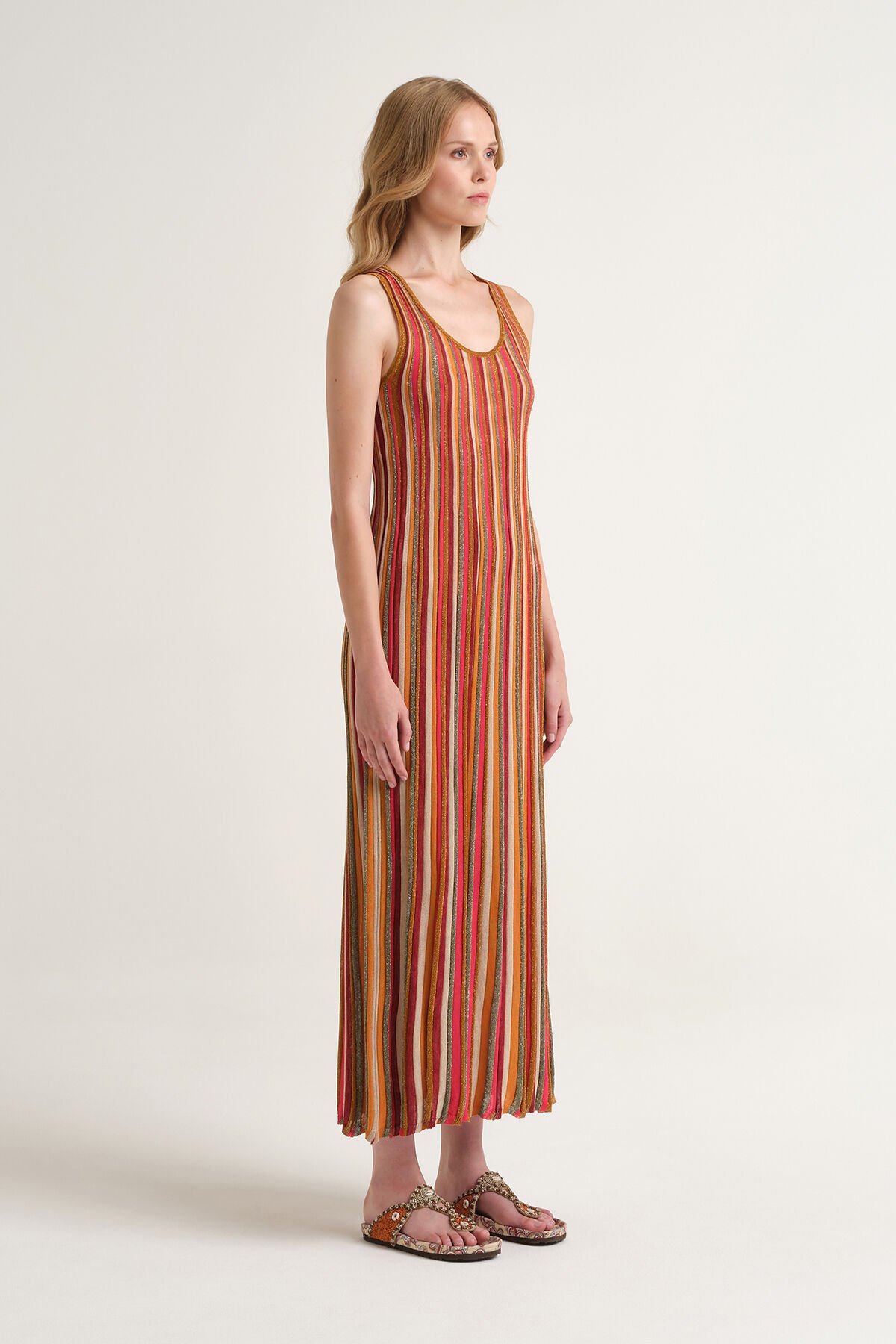 Malìparmi FLEXAGE STRIPES ROBE Rouille JF951378211