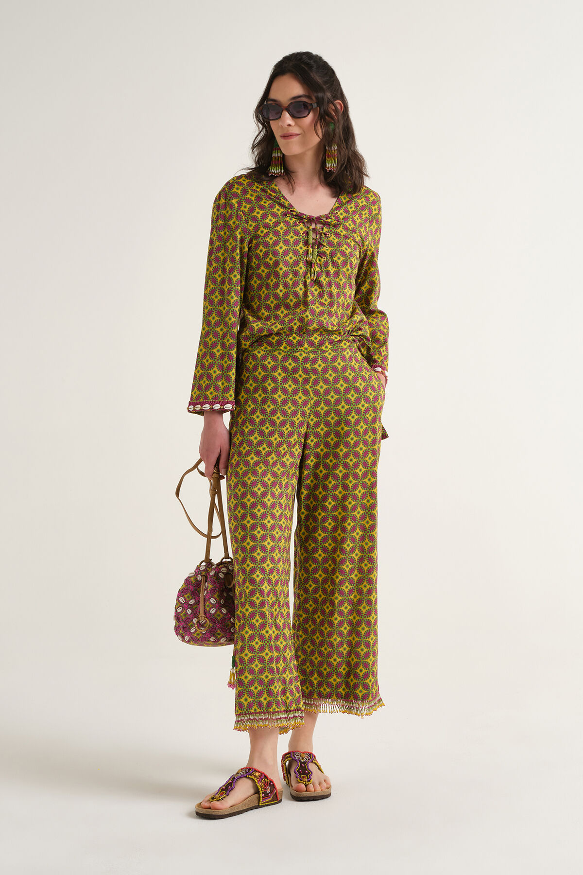 Malìparmi FLORAL SPIN PANTALON Jaune JH805815215