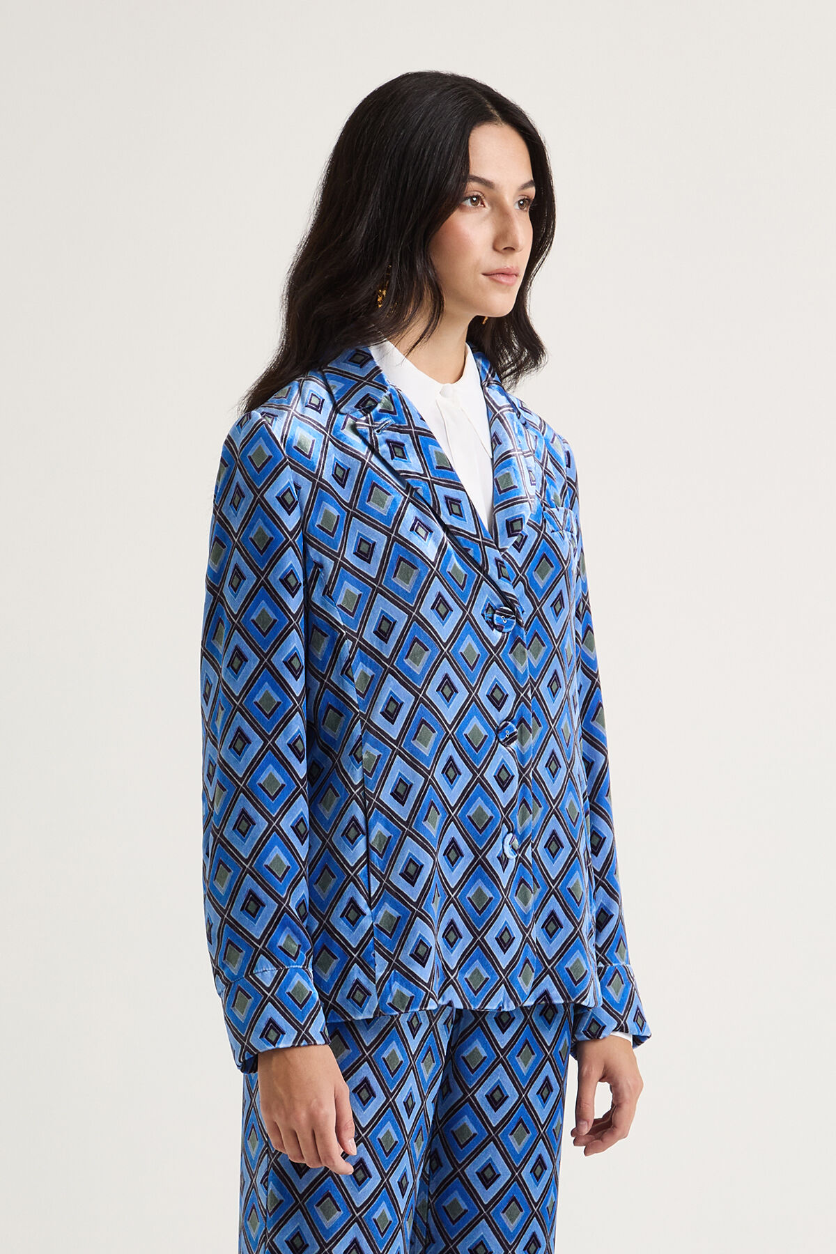 Maliparmi VELVET PRINTS JACKET Blue JD645260092