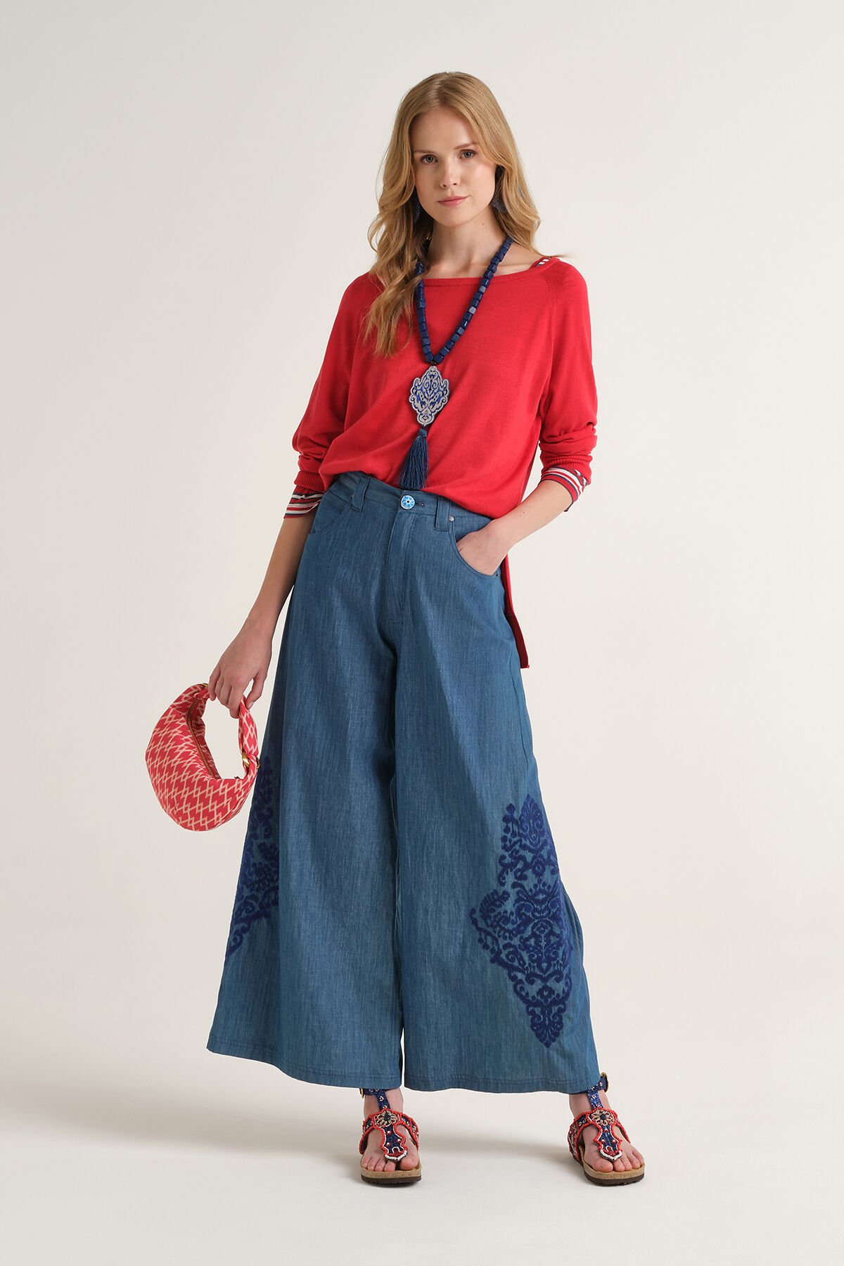 Malìparmi IKAT ON CTROUSERS Blue JH804010210 Malìparmi IKAT ON CTROUSERS Blue JH804010210