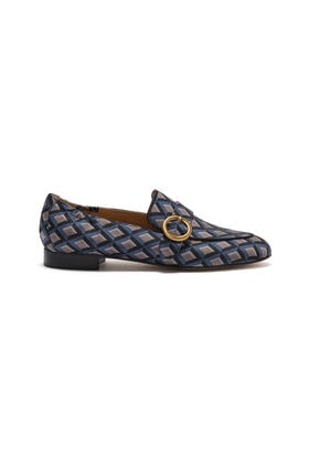 Maliparmi GEOMETRIC JACQUARD LOAFER Blue SR014150693