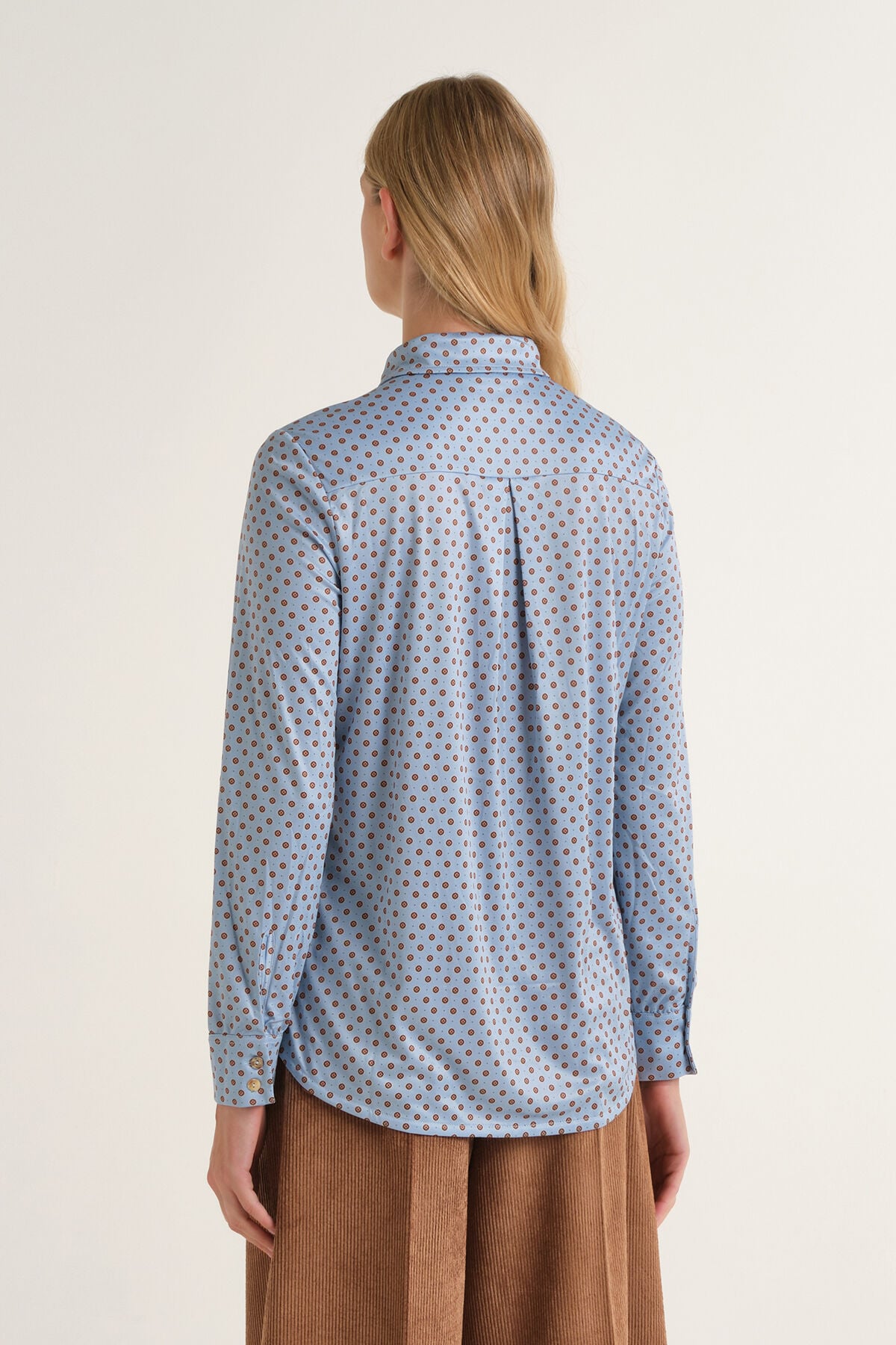 Maliparmi MICRO PRINT JERSEY SHIRT Light Blue JM556470654 Maliparmi MICRO PRINT JERSEY SHIRT Light Blue JM556470654