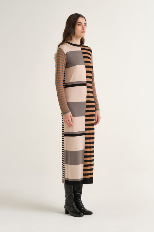 Maliparmi RHYTHM BLOCK DRESS Camel JF951670682