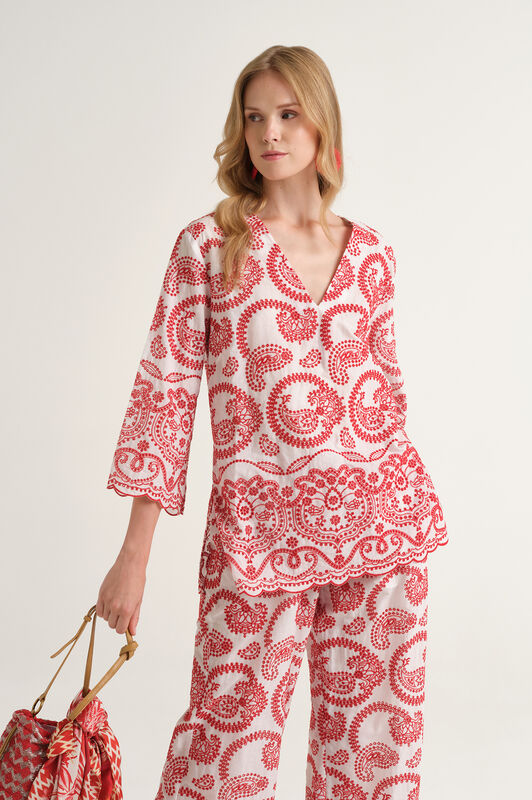 Malìparmi BRODERIE ANGLAISE SHIRT Red JM558115218