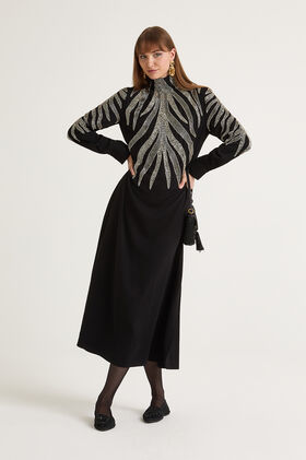 Maliparmi SILVER ZEBRA KLEID Schwarz JF669250649