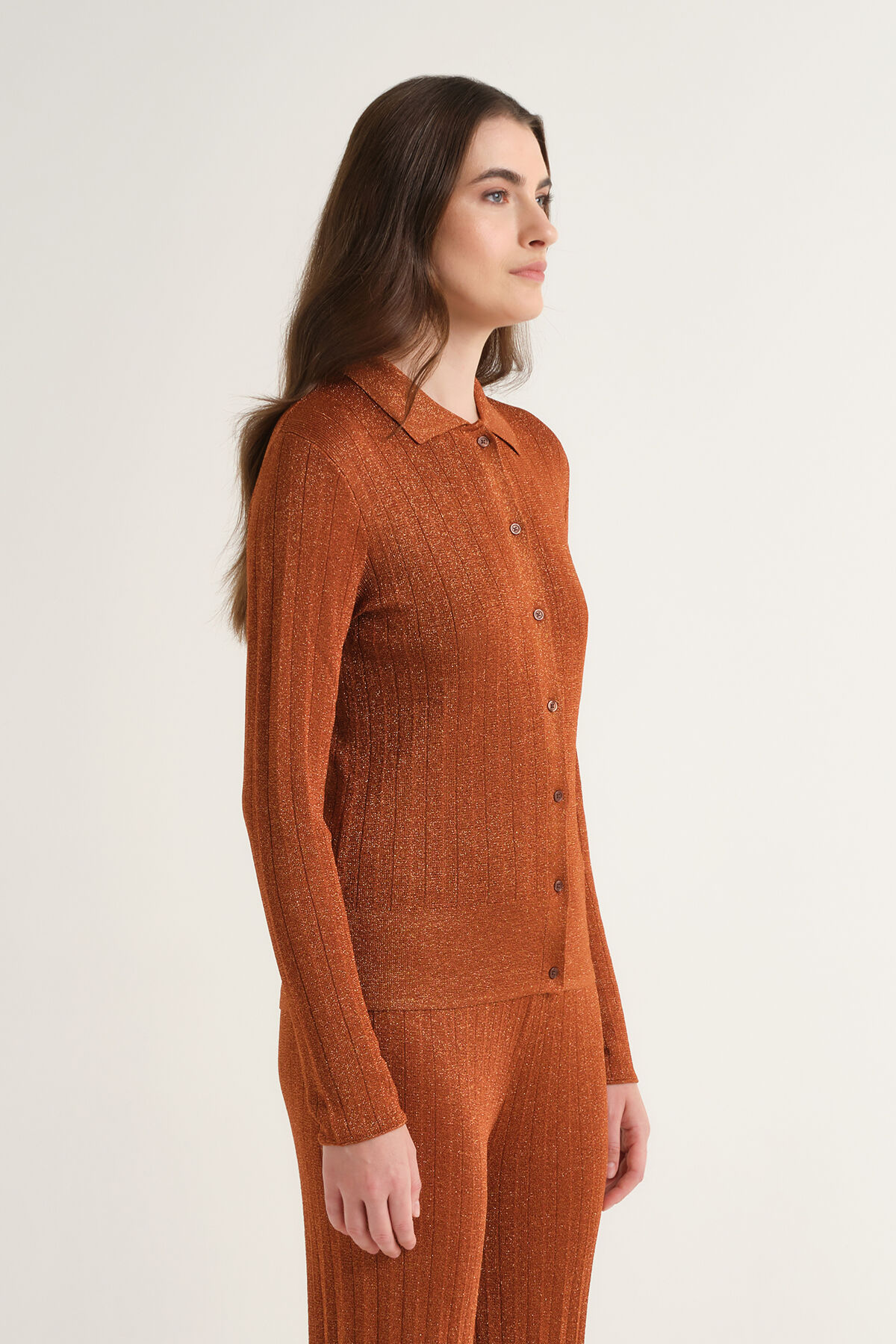 Maliparmi CARDIGAN LUREX RIB Cammello JN371078216