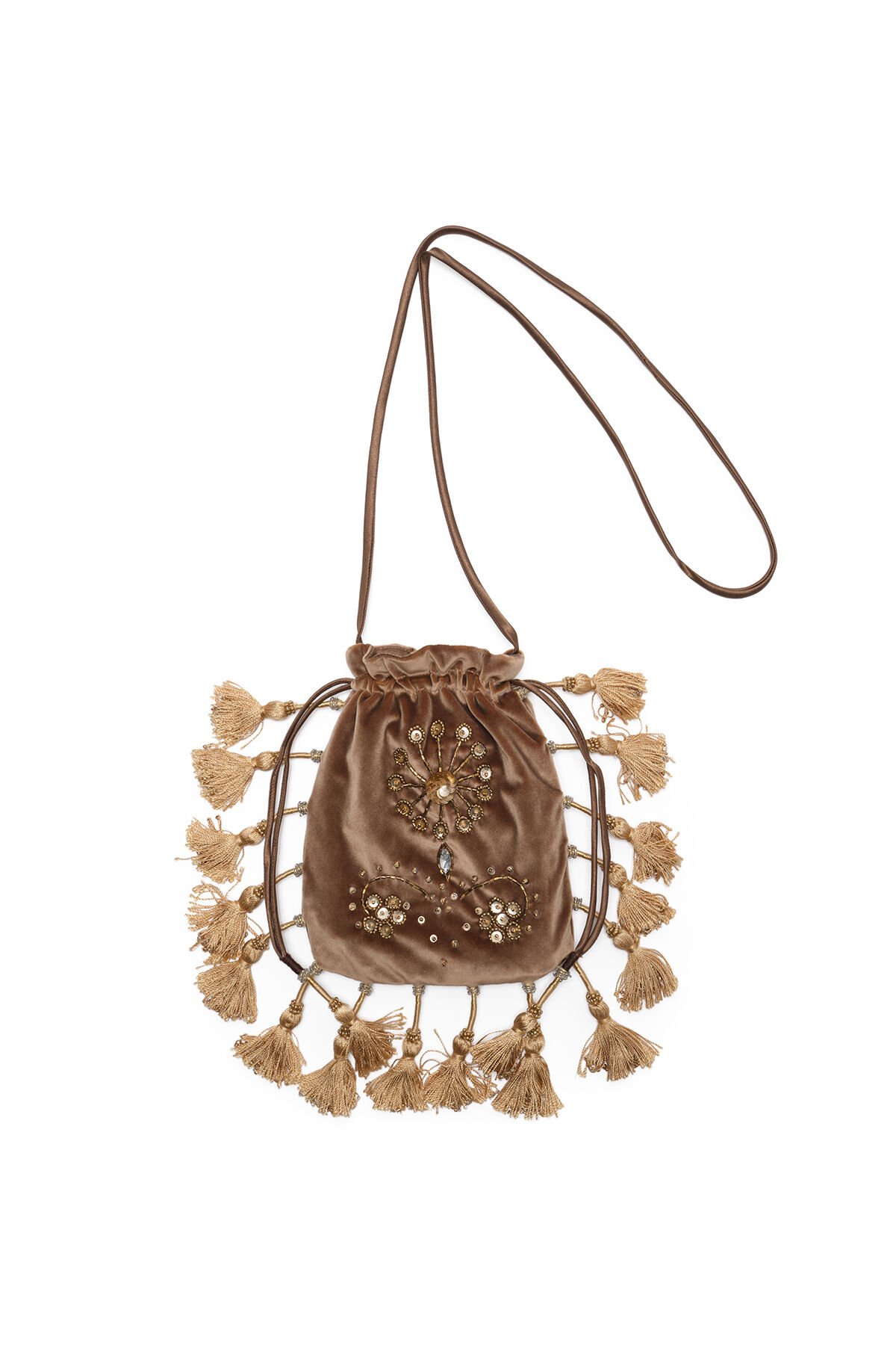 Malìparmi THE PRECIOUS VELVET POUCH Taupe OP009561039 Malìparmi THE PRECIOUS VELVET POUCH Taupe OP009561039