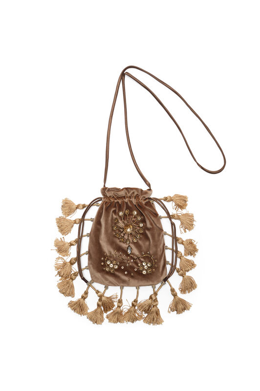 Malìparmi THE PRECIOUS VELVET POUCH Taupe OP009561039 Malìparmi THE PRECIOUS VELVET POUCH Taupe OP009561039