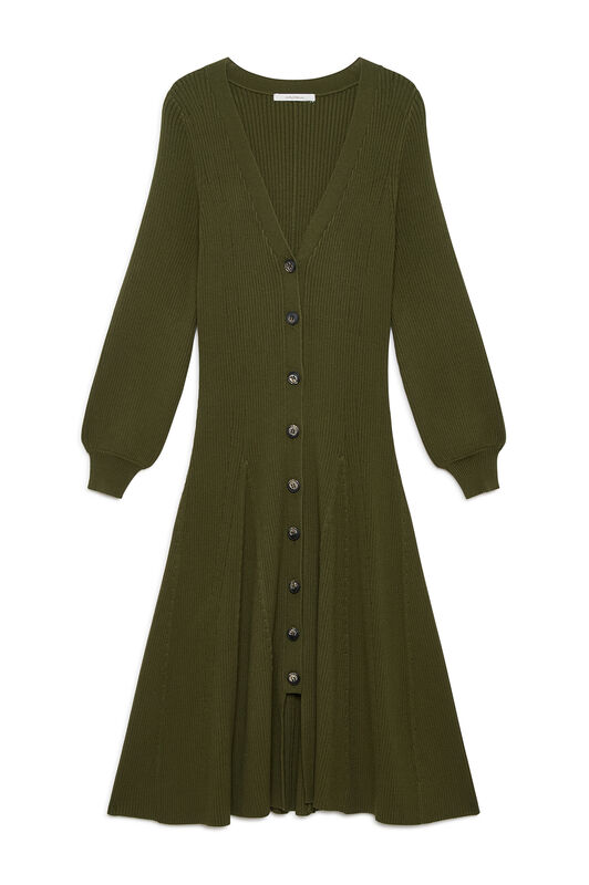 Maliparmi SCULPTUR RIB CARDIGAN Military Green JN370078204