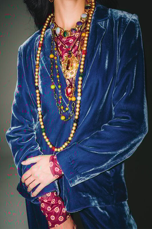 Maliparmi FLUID VELVET JACKET Light Bluette JD643561026 Maliparmi FLUID VELVET JACKET Light Bluette JD643561026