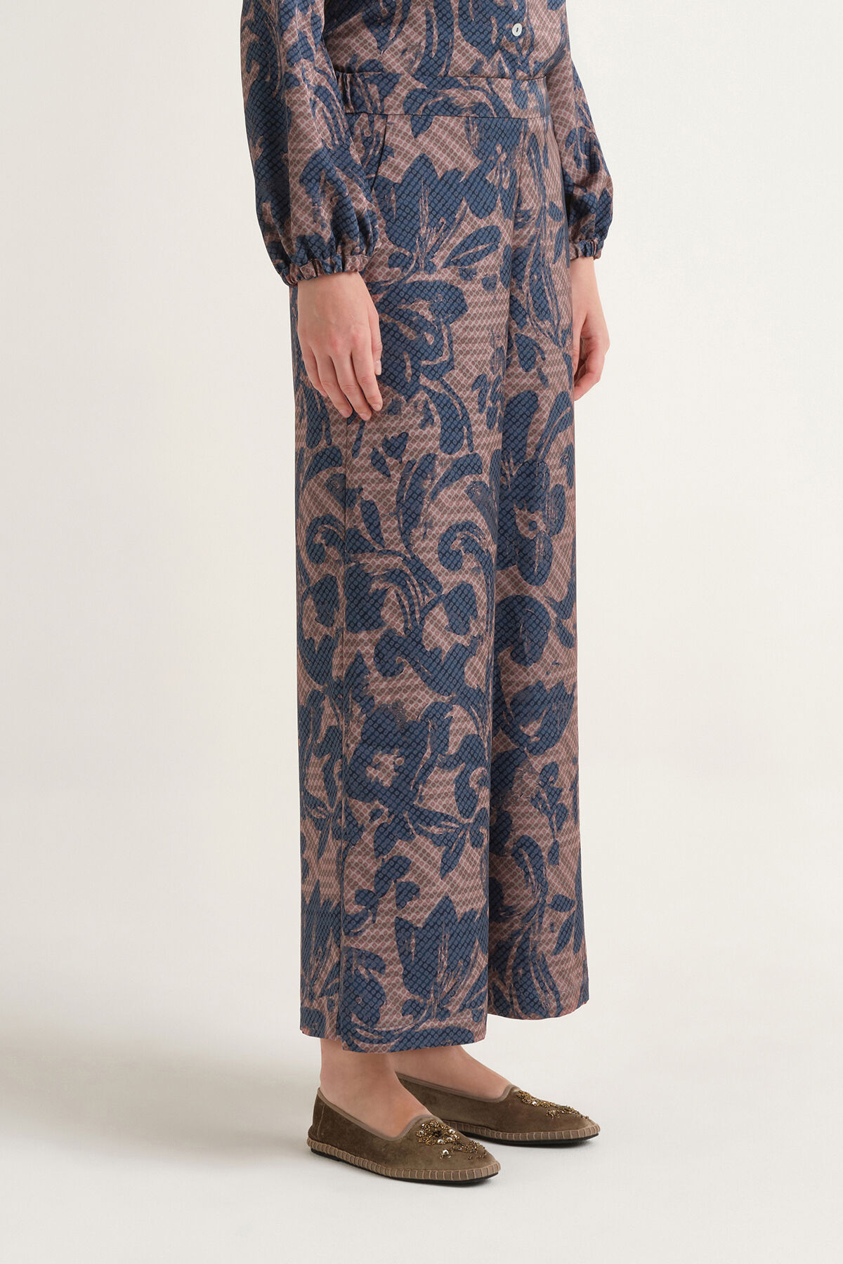 Maliparmi SWEET FOLIAGE TROUSER Blue JH805350688 Maliparmi SWEET FOLIAGE TROUSER Blue JH805350688