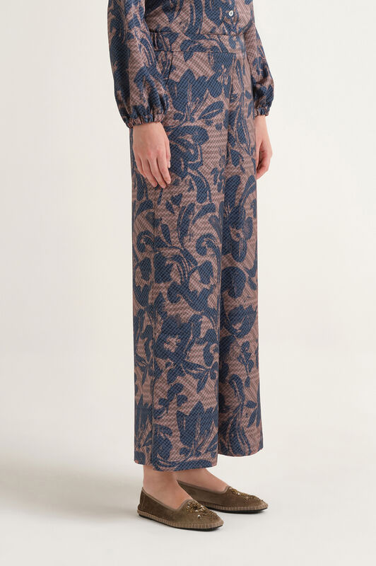 Maliparmi SWEET FOLIAGE TROUSER Blue JH805350688 Maliparmi SWEET FOLIAGE TROUSER Blue JH805350688