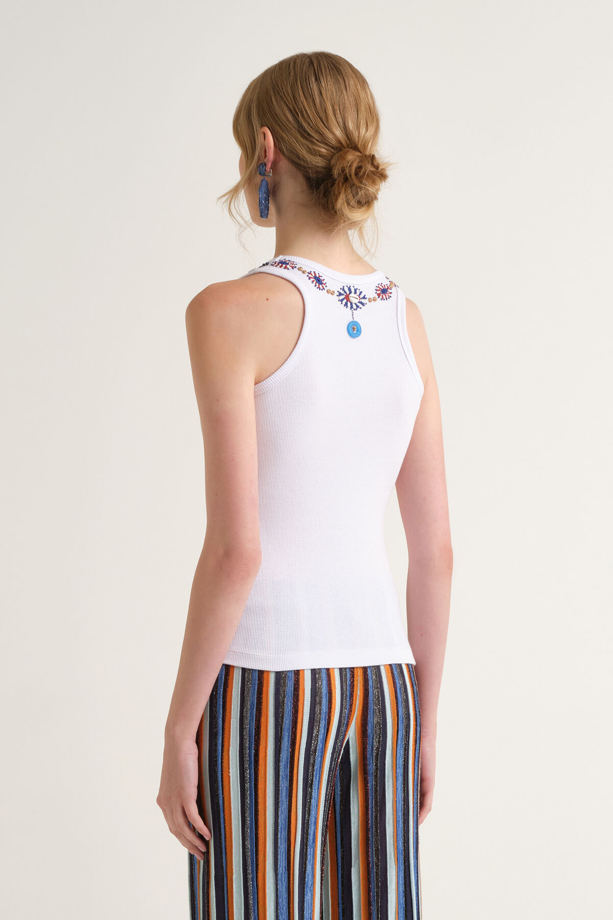 Malìparmi SPIN EMBROIDERY TANK TOP Blue JP552370669 Malìparmi SPIN EMBROIDERY TANK TOP Blue JP552370669