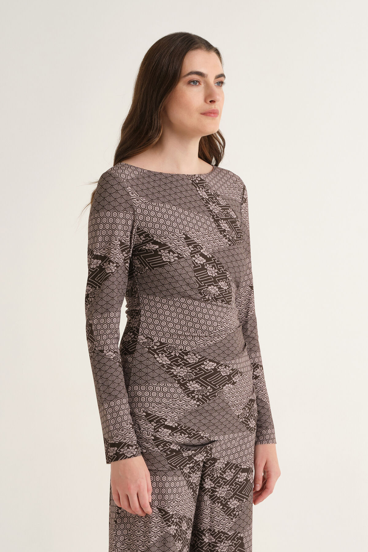 Maliparmi MOSAIC KIMONO T-SHIRT Grey JK029970679 Maliparmi MOSAIC KIMONO T-SHIRT Grey JK029970679