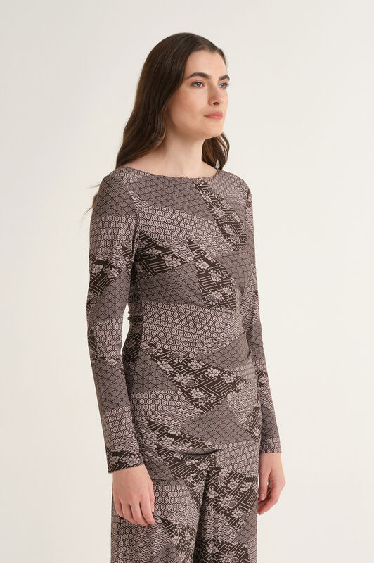 Maliparmi MOSAIC KIMONO T-SHIRT Grey JK029970679 Maliparmi MOSAIC KIMONO T-SHIRT Grey JK029970679
