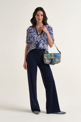 Malìparmi SOFT JERSEY TROUSERS NavyBlue JH753070210