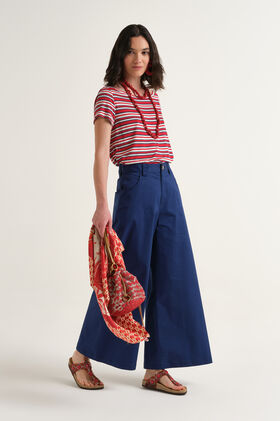 Malìparmi STRETCH COTTON TROUSERS NavyBlue JH804010212