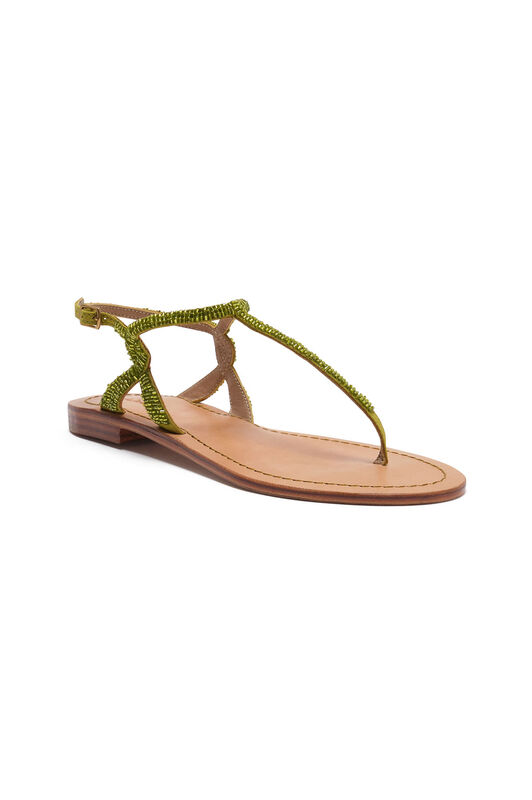 Malìparmi CUTS & BEADS SANDAL Pistachio SA006991069 Malìparmi CUTS & BEADS SANDAL Pistachio SA006991069