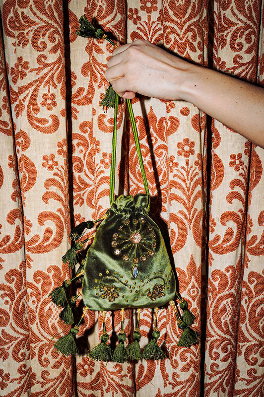 Maliparmi THE PRECIOUS VELVET POUCH Forest Green OP009561039