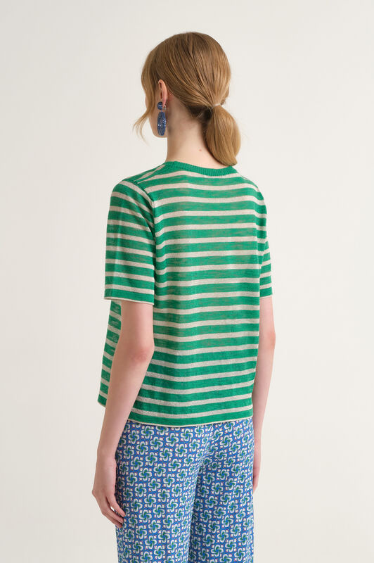 Malìparmi SUMMER LINEN T-SHIRT Green JK028278148