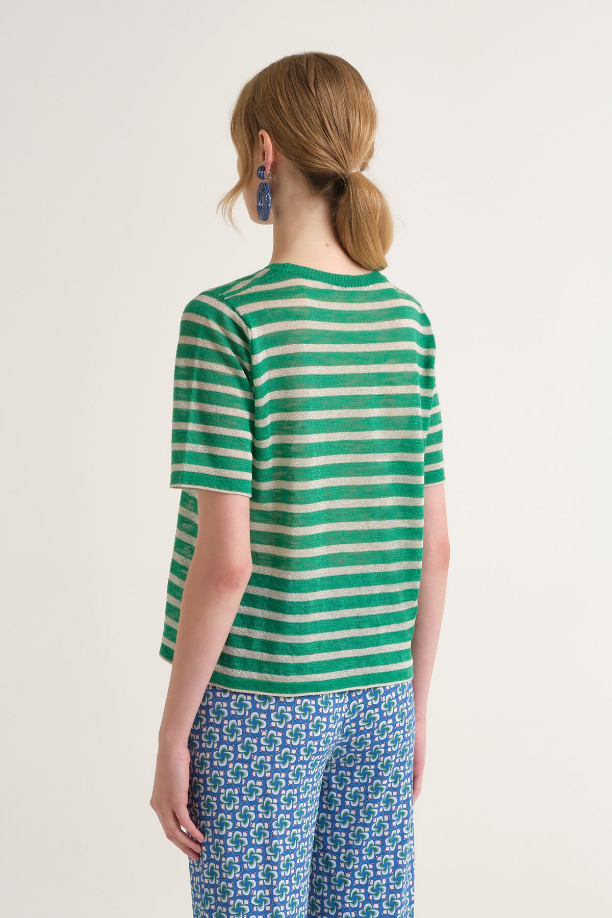 Malìparmi SUMMER LINEN T-SHIRT Green JK028278148