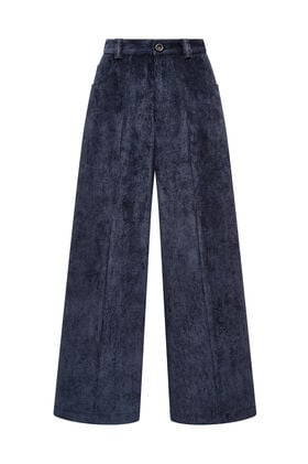 Maliparmi CORDUROY VELVET TROUSER Navy Blue JH804061060 Maliparmi CORDUROY VELVET TROUSER Navy Blue JH804061060