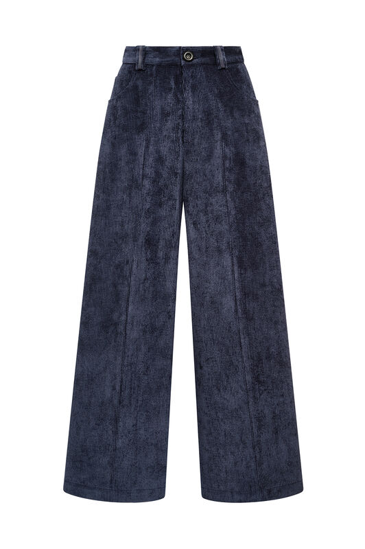 Maliparmi CORDUROY VELVET TROUSER Navy Blue JH804061060 Maliparmi CORDUROY VELVET TROUSER Navy Blue JH804061060