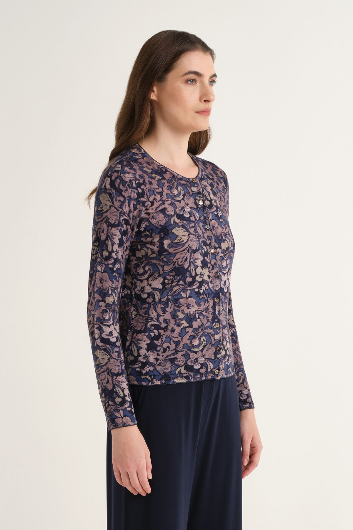 Maliparmi CARDIGAN PRINTED KNIT Blu JN355178200 Maliparmi CARDIGAN PRINTED KNIT Blu JN355178200