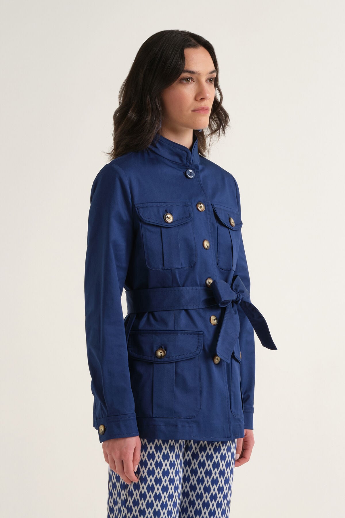 Malìparmi STRETCH COTTON PADDED COAT NavyBlue JA535910212 Malìparmi STRETCH COTTON PADDED COAT NavyBlue JA535910212