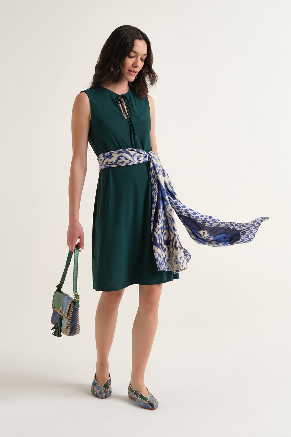 Malìparmi SOFT JERSEY DRESS Forest Green JF671770210 Malìparmi SOFT JERSEY DRESS Forest Green JF671770210