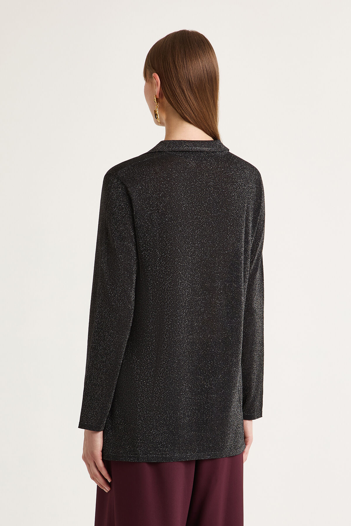 Maliparmi SHINY FLUID LUREX KNITWEAR Black JQ506078133