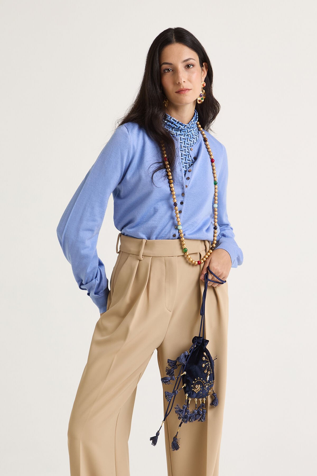 Maliparmi NEW MERINOS BLEND CARDIGAN Cobalt Blue JN369778199