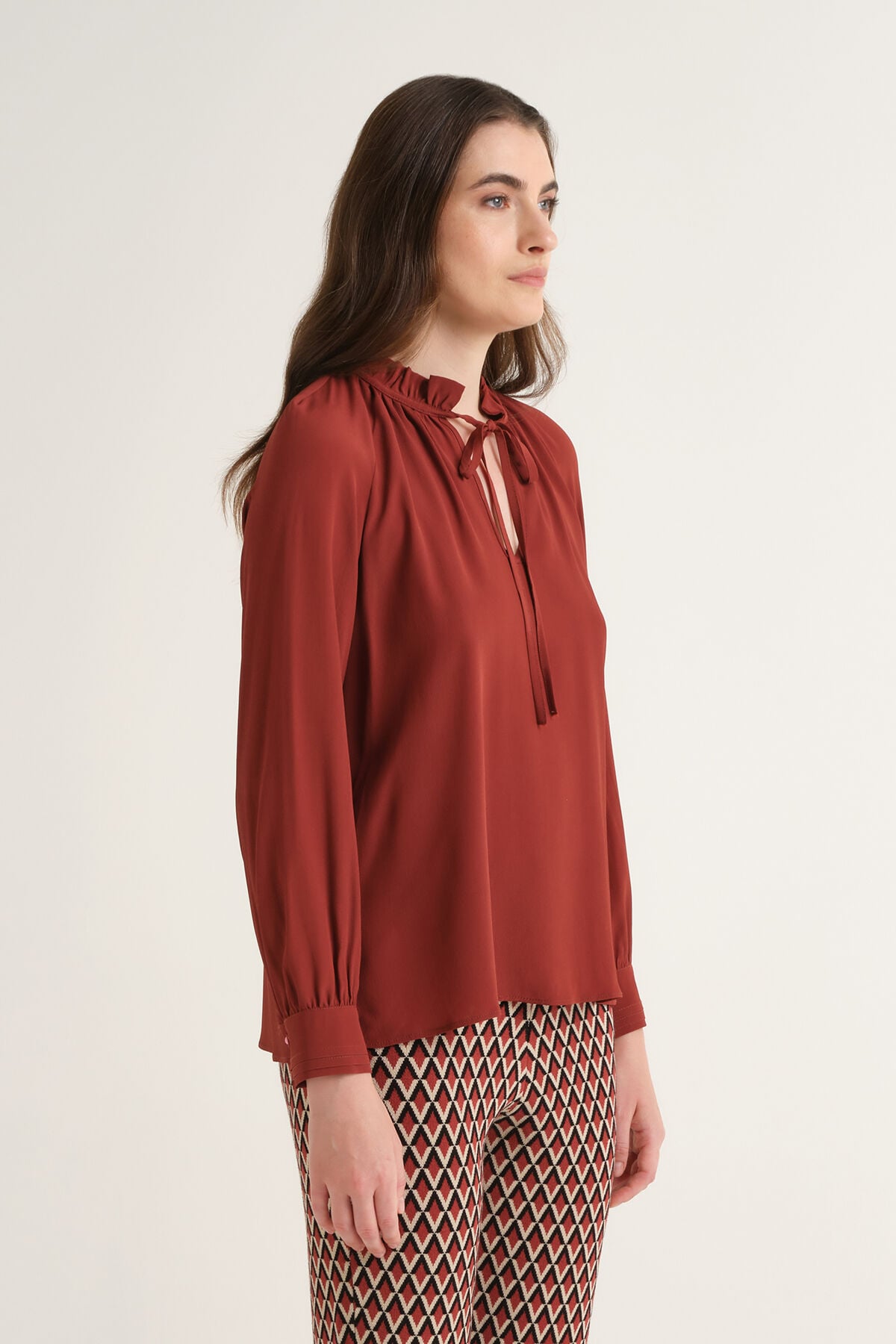 Maliparmi FLUID CREPE SHIRT Burgundy JM559750672 Maliparmi FLUID CREPE SHIRT Burgundy JM559750672