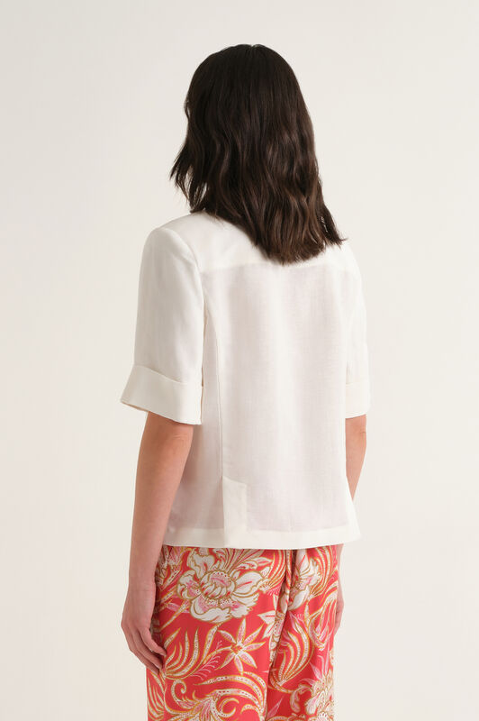 Malìparmi TIMELESS LINEN JACKET NaturalWhite JD648140106