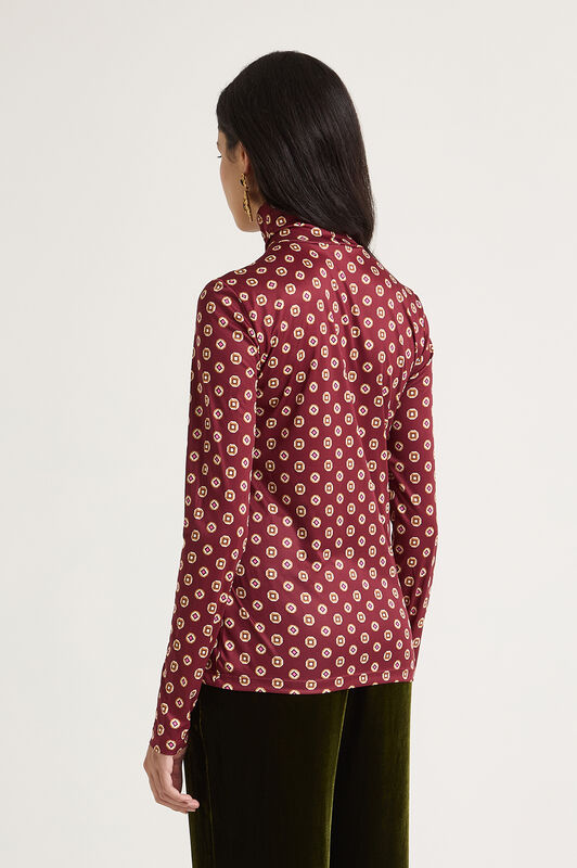 Maliparmi PRINT JERSEY T-SHIRT Bordeaux JK025570654