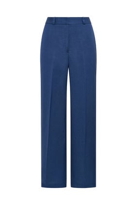 Malìparmi TIMELESS LINEN TROUSERS Ultramarine Blue JH803340106