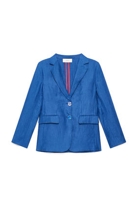 Malìparmi LINEN JACQUARD JACKET Cobalt JD648440102