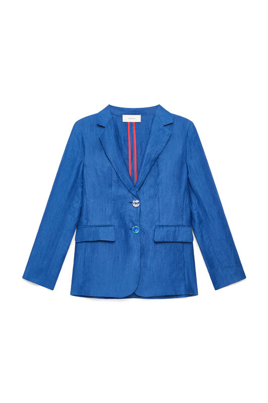 Malìparmi LINEN JACQUARD JACKET Cobalt JD648440102
