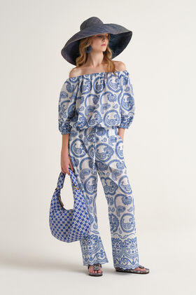 Malìparmi BRODERIE ANGLAISE SHIRT Blue JM557715218