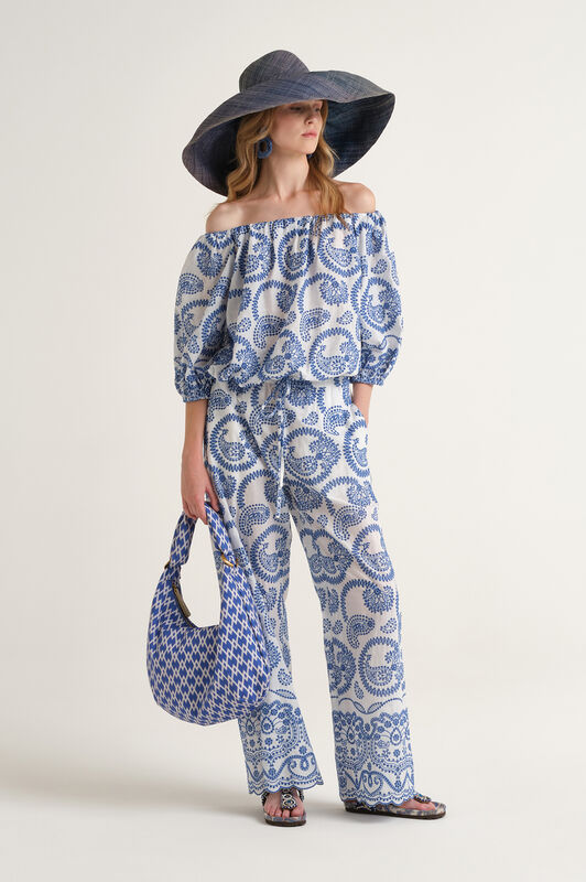 Malìparmi BRODERIE ANGLAISE HEMD Blau JM557715218