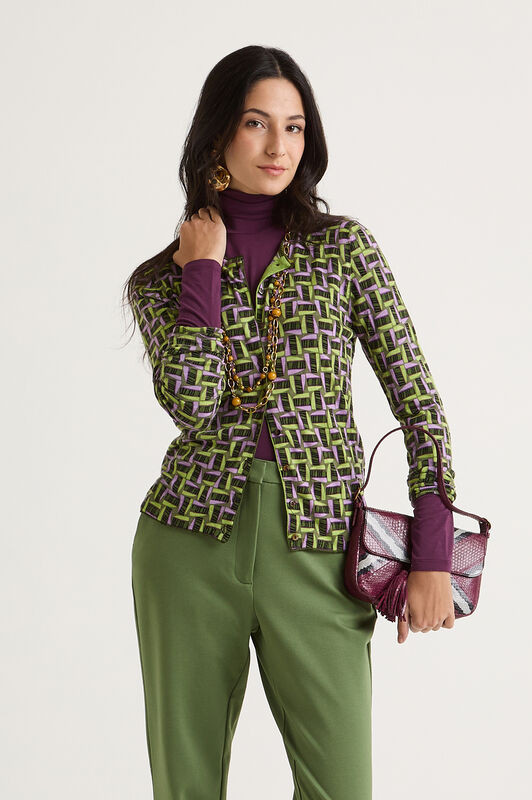 Maliparmi PRINTED KNIT CARDIGAN Green JN355178200