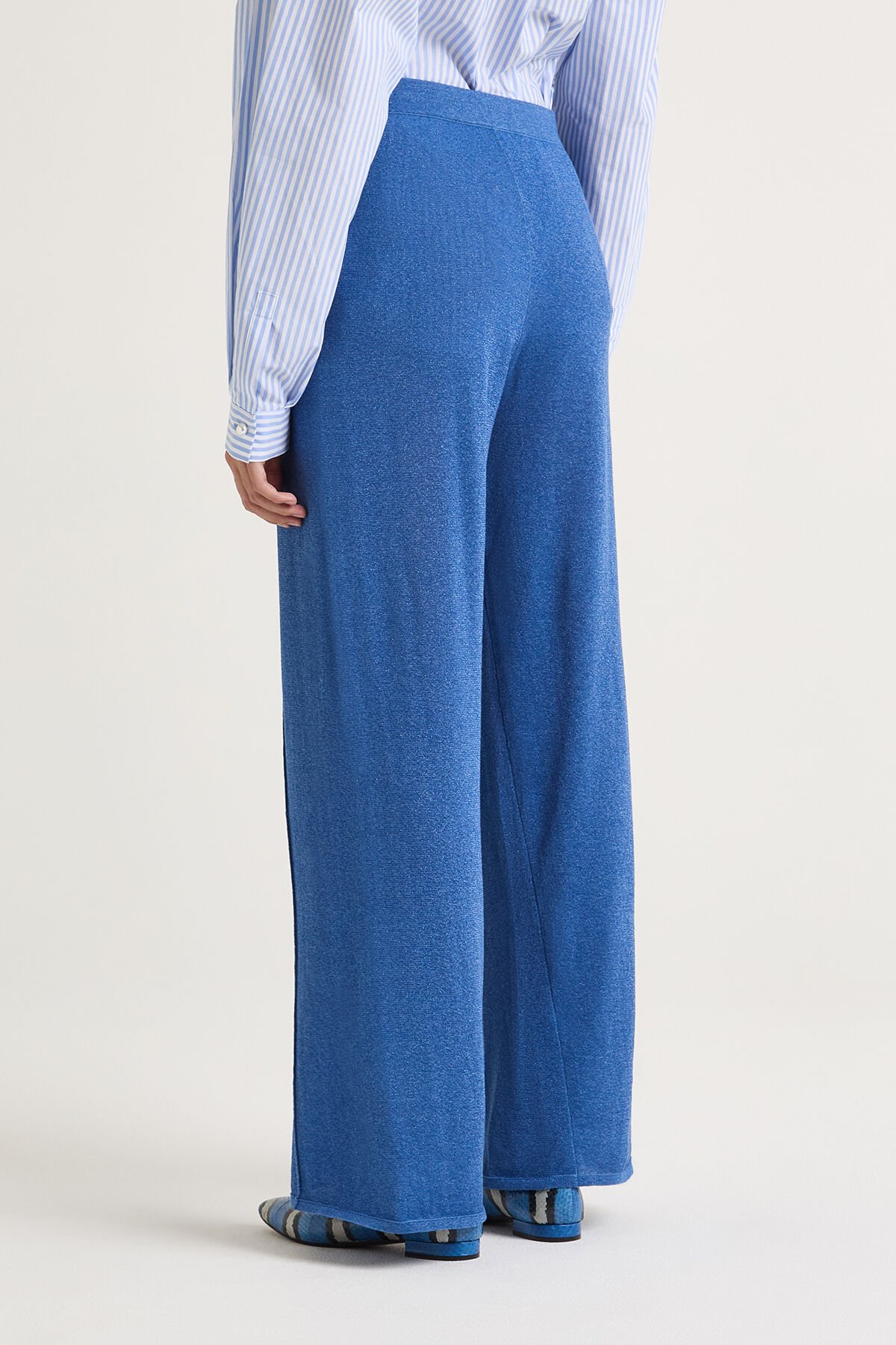 Maliparmi SHINY FLUID LUREX TROUSERS Cobalt Blue JH804678133