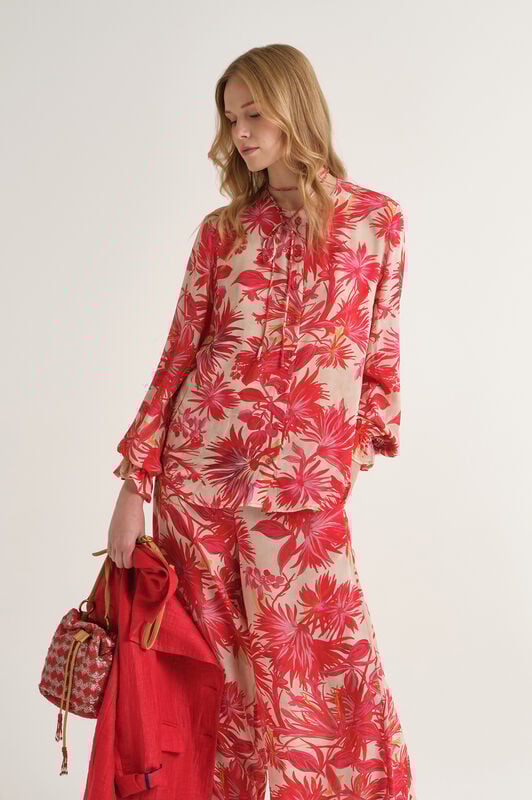 Malìparmi BOTANICAL JUNGLE SHIRT Red JM558350663 Malìparmi BOTANICAL JUNGLE SHIRT Red JM558350663