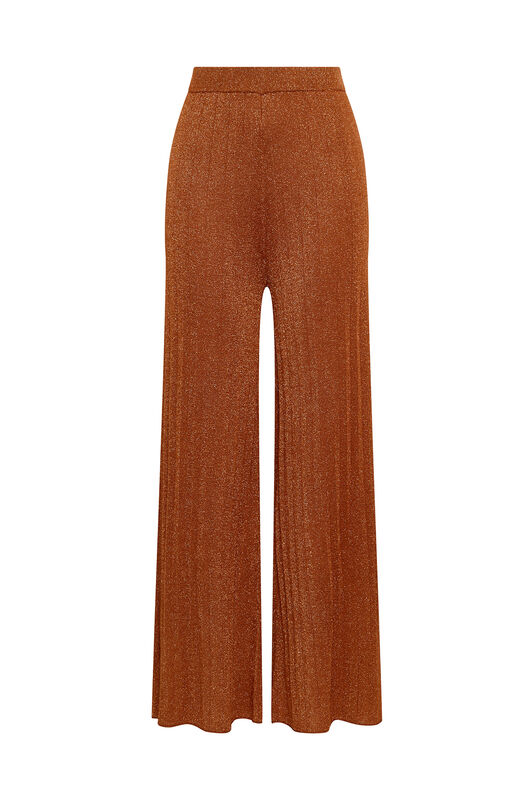 Maliparmi KNIT LUREX RIB TROUSER Camel JH809078216 Maliparmi KNIT LUREX RIB TROUSER Camel JH809078216