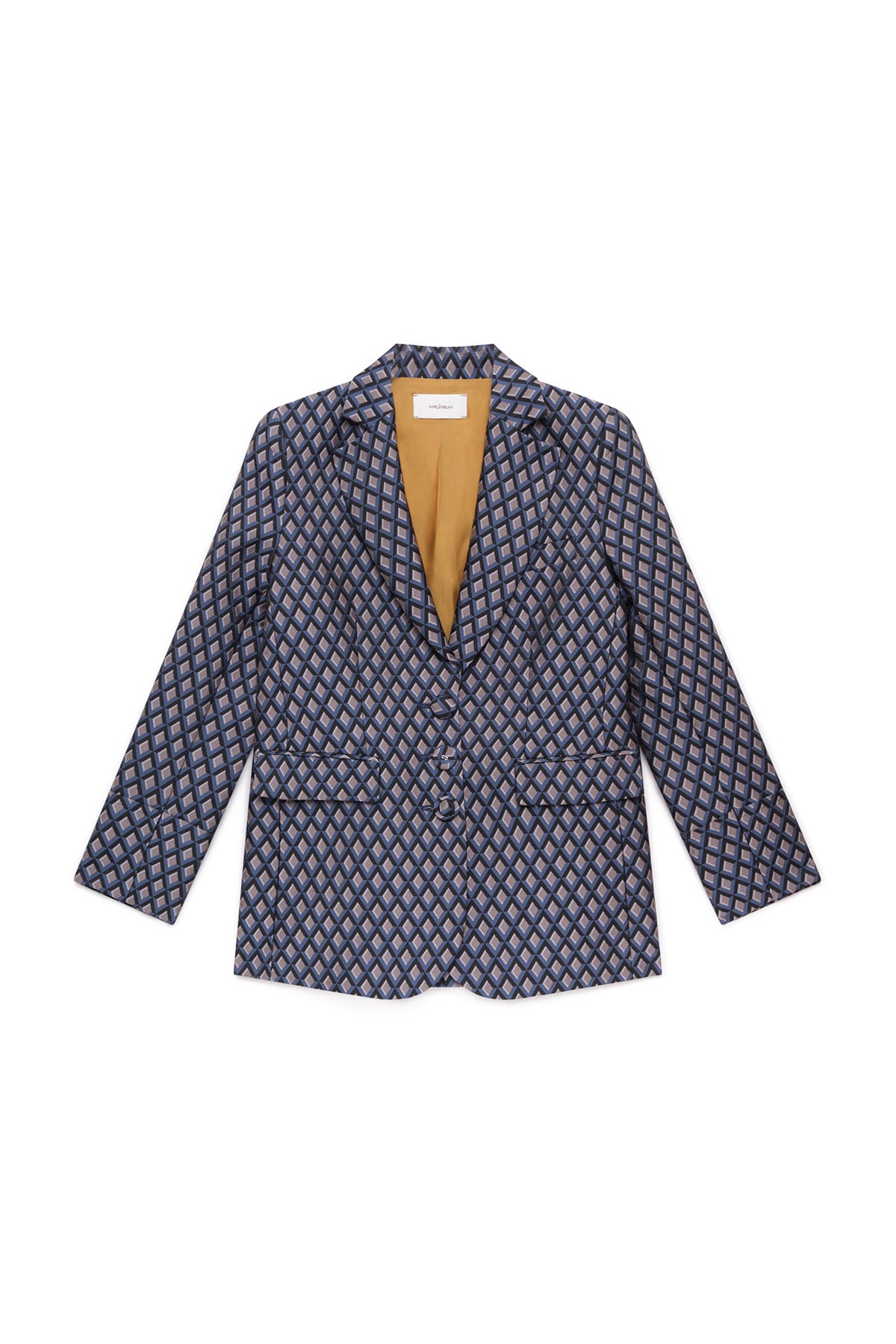 Maliparmi GEOMETRIC JACQUARD BLAZER Blue JD649450678 Maliparmi GEOMETRIC JACQUARD BLAZER Blue JD649450678