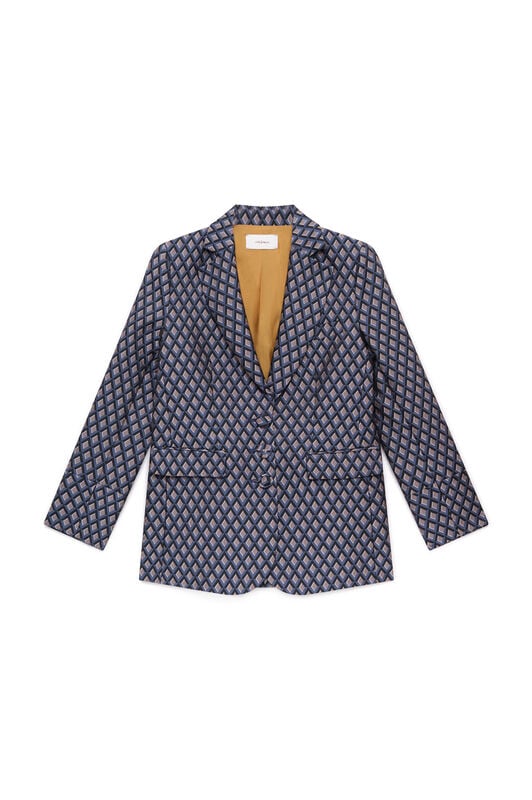 Maliparmi GEOMETRIC JACQUARD BLAZER Blue JD649450678 Maliparmi GEOMETRIC JACQUARD BLAZER Blue JD649450678