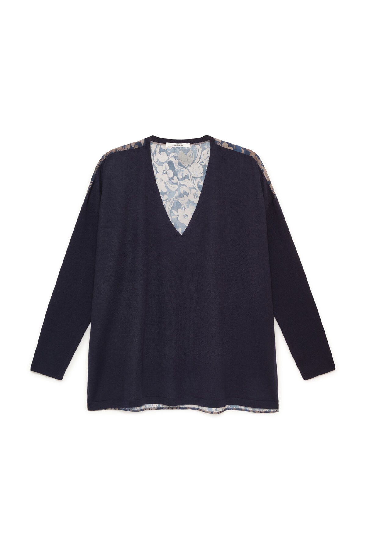 Maliparmi NEW MERINOS BLEND KNIT Navy Blue JQ512778199 Maliparmi NEW MERINOS BLEND KNIT Navy Blue JQ512778199